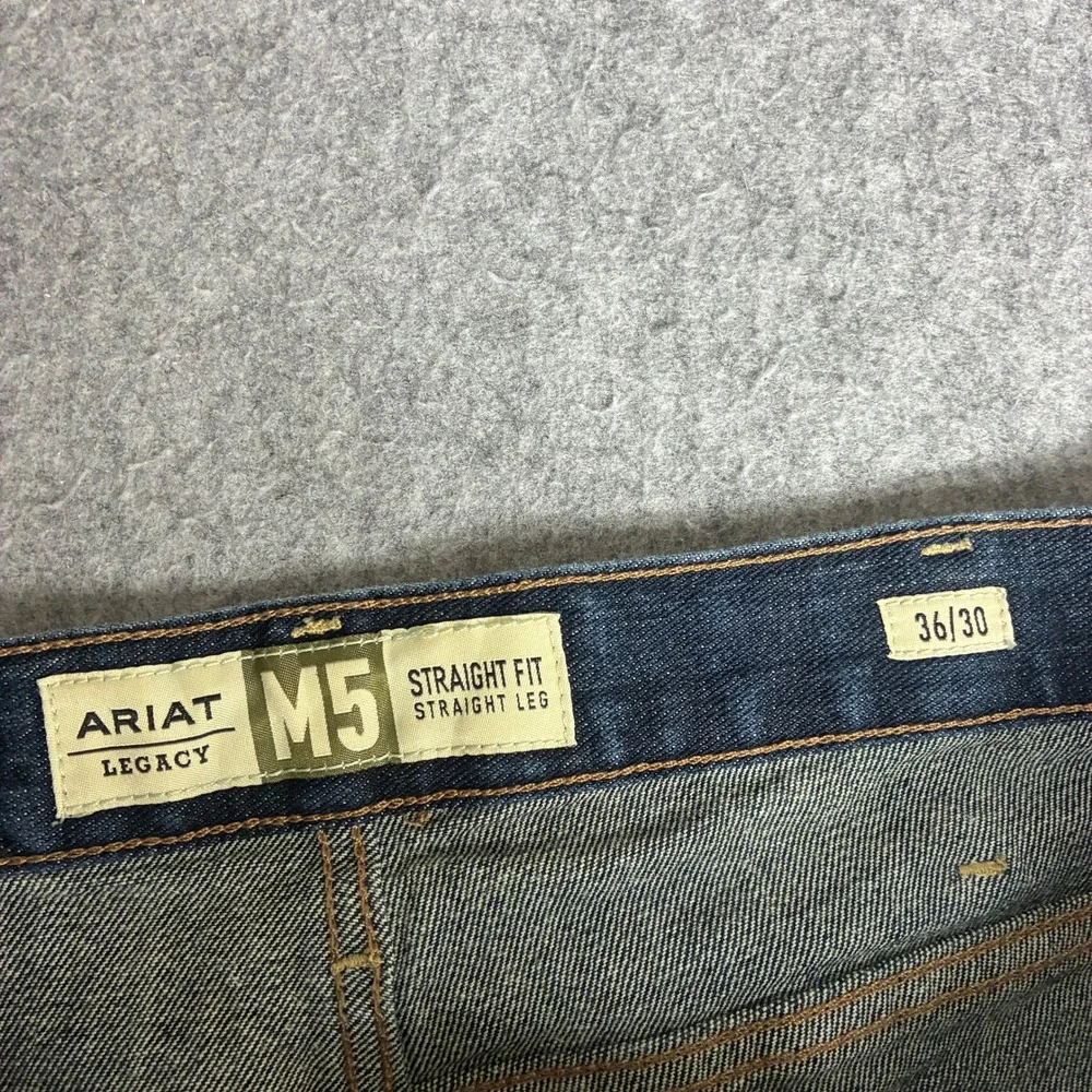 Ariat M5 Legacy Straight Leg Jeans Mens Size 36x30 Dark Wash Denim Stretch
